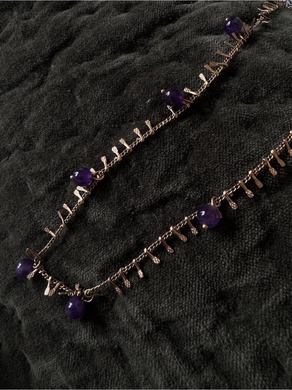 Sezane Charlotte Purple & Gold Necklace